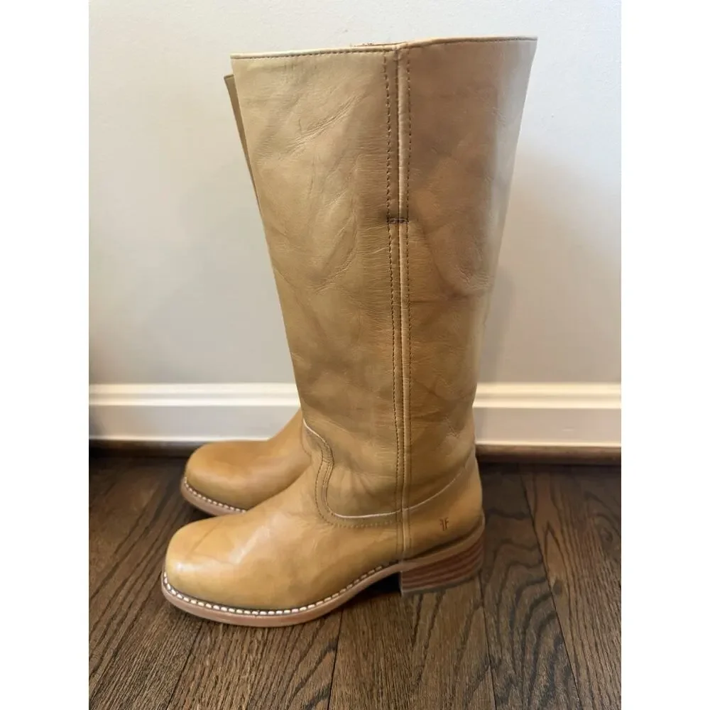 Frye Campus Banana Leather Tall Boots Women's Sz 9.5 $495 - Picture 4 of 16